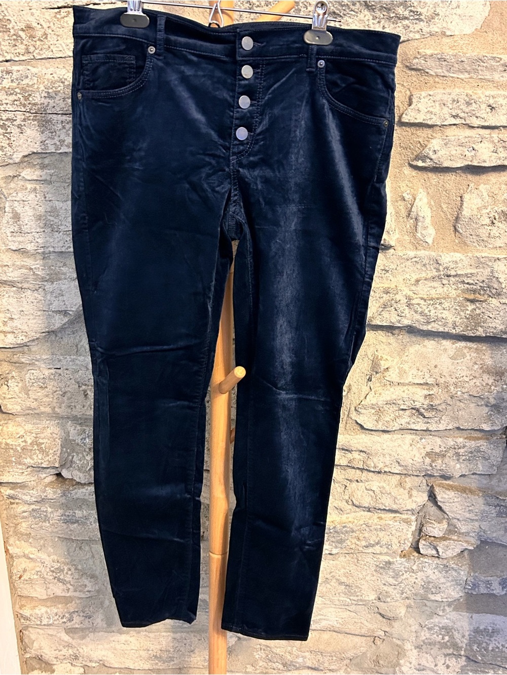 Navy Velvet Slim Jeans